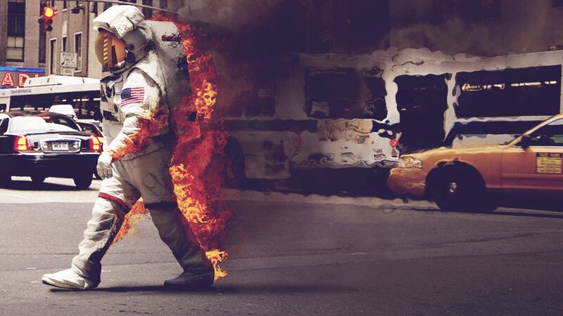 Astronaut on Fire — Orange