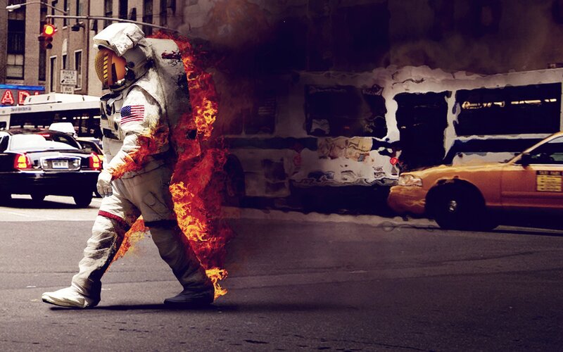 Astronaut on Fire