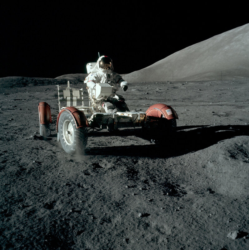 Astronaut on lunar rover
