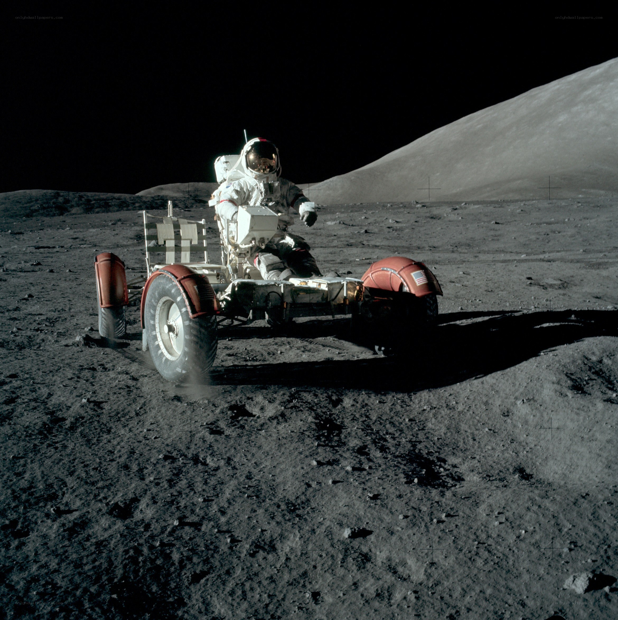 Astronaut on lunar rover
