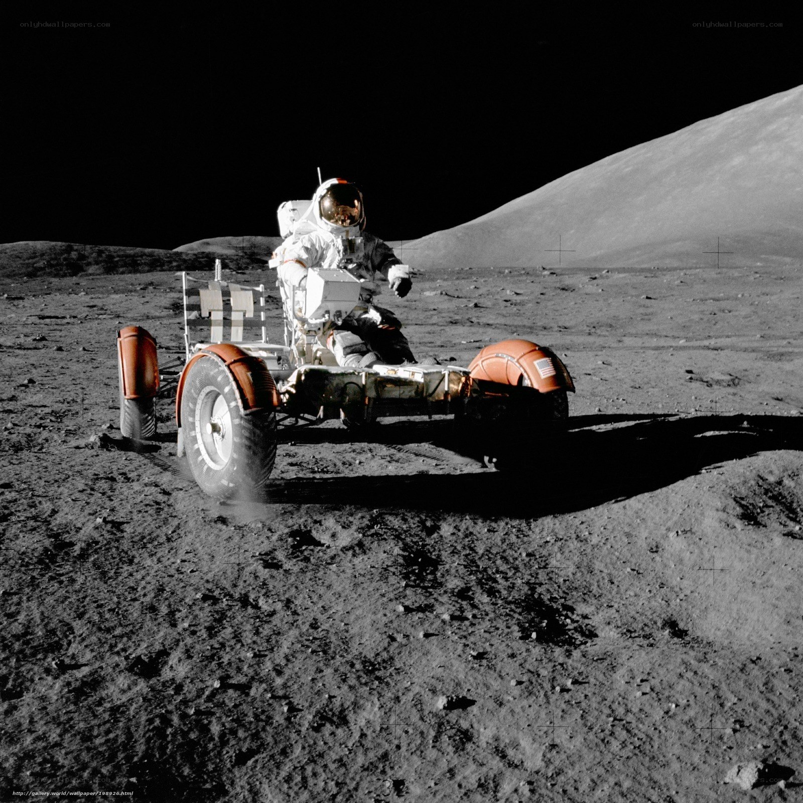 Astronaut on lunar rover