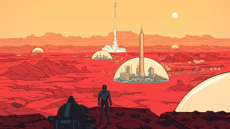 Astronaut on Mars — Red, Desolate