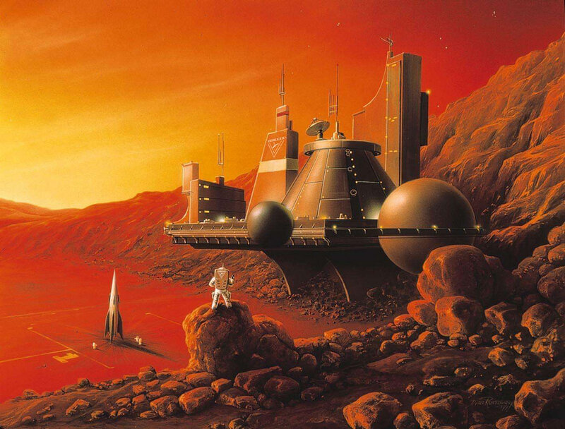 Astronaut on Mars — Red, Dramatic