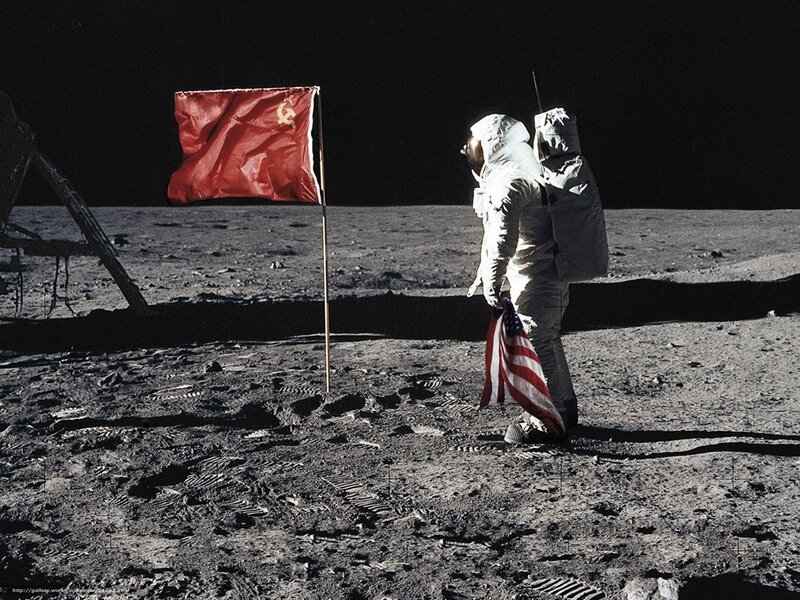 Astronaut on Moon — Gray, Dramatic