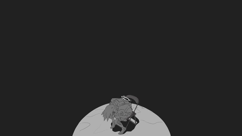 Astronaut on Moon — Gray, Solitary