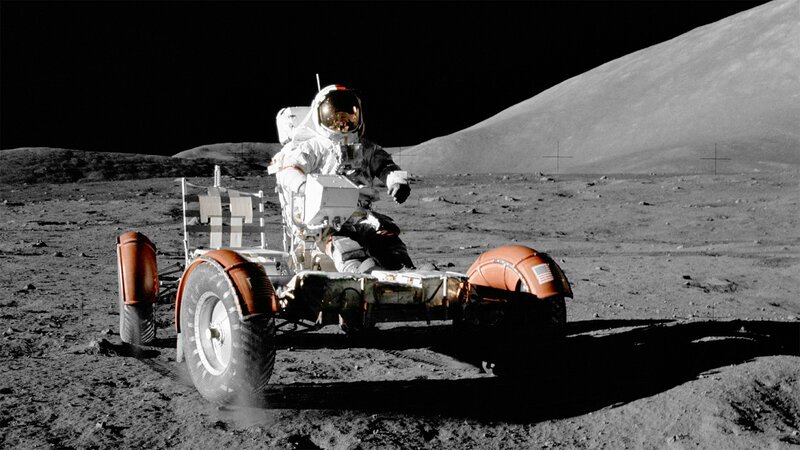 Astronaut on Moon Rover — Gray
