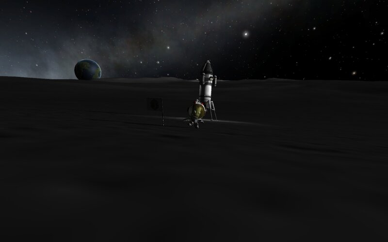 Astronaut on Moon Surface — Black, Serene