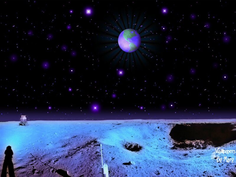 Astronaut on Moon Surface — Blue, Dramatic
