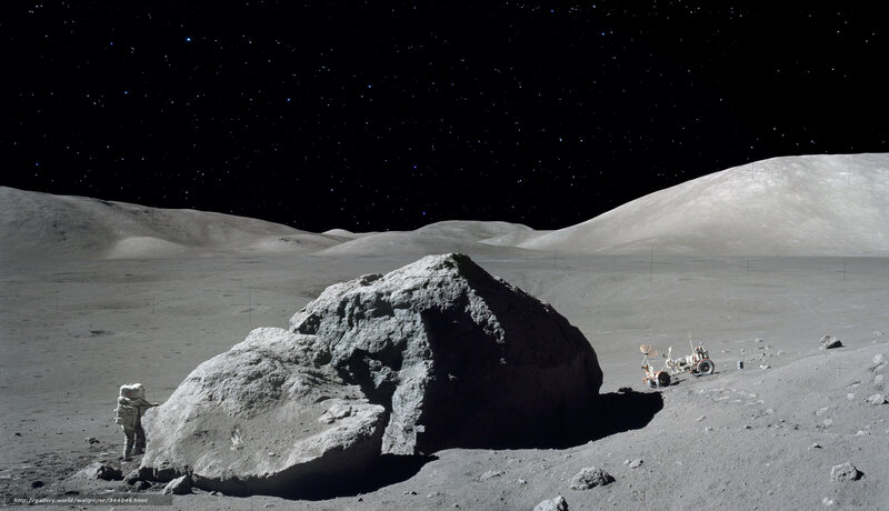 Astronaut on Moon Surface — Gray, Desolate, Night