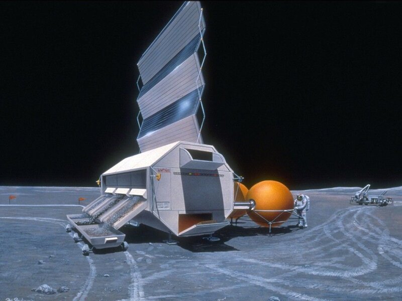 Astronaut on Moon Surface — Gray, Dramatic, Night, Illustration