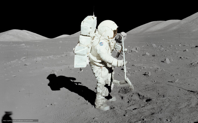 Astronaut on Moon Surface — Gray, Dramatic, Photograph, Moon Dust