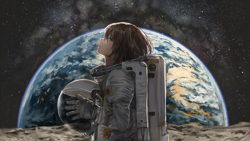 Astronaut on Moon Surface — Gray, Serene