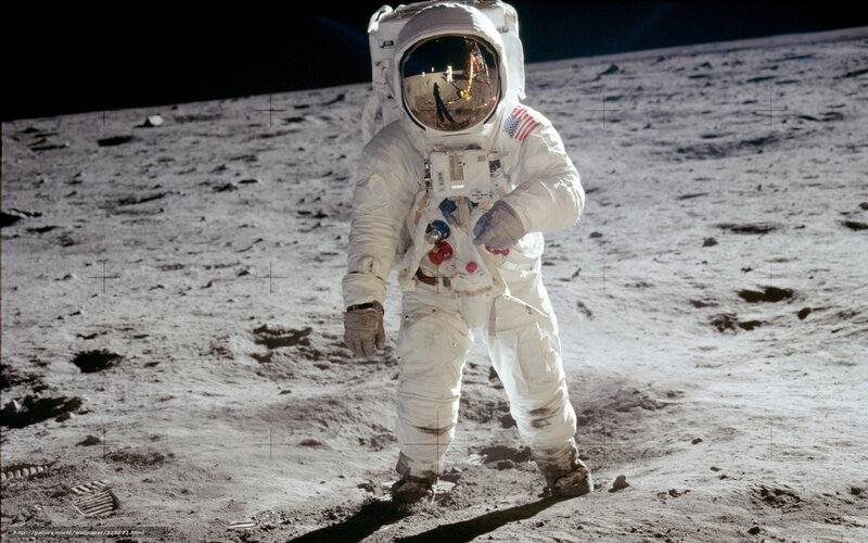 Astronaut on Moon Surface — White, Dramatic, Photograph, Moon Dust, Space Suit