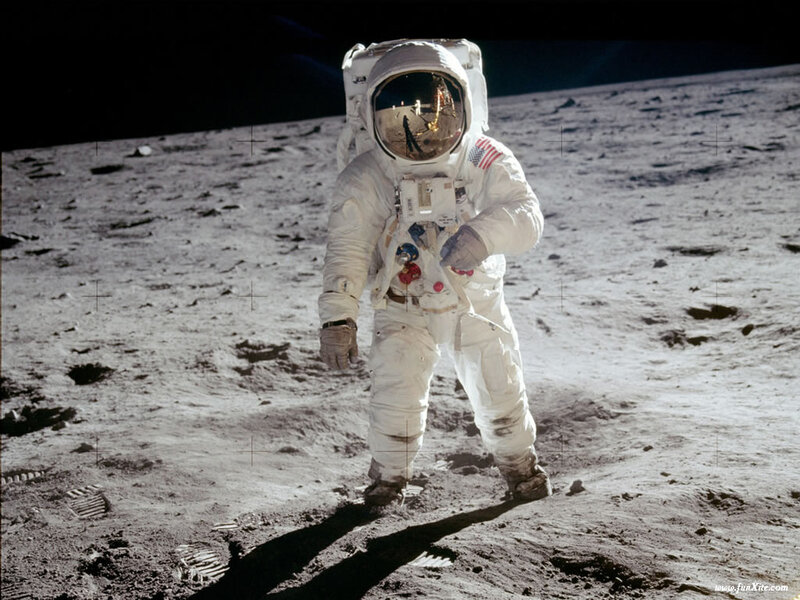 Astronaut on Moon Surface — White, Dramatic, Photograph, Moon Surface, Space Suit