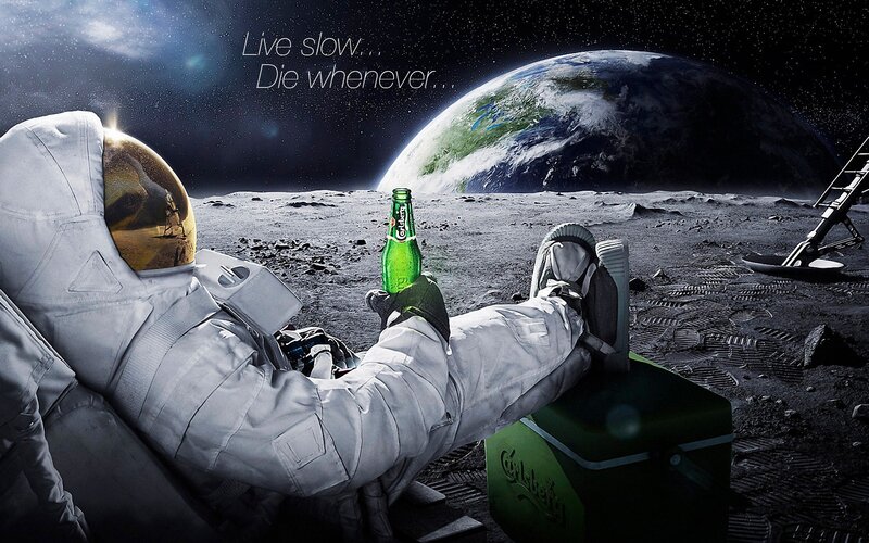 Astronaut on Moon — White, Serene