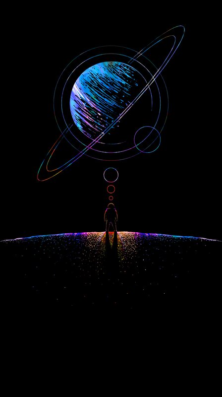Astronaut on Planet Surface — Black