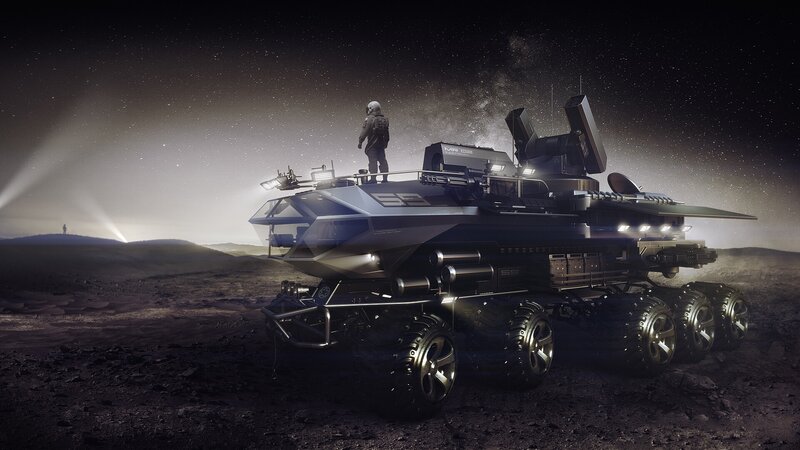 Astronaut on Rover