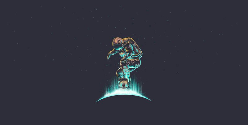 Astronaut on Skateboard