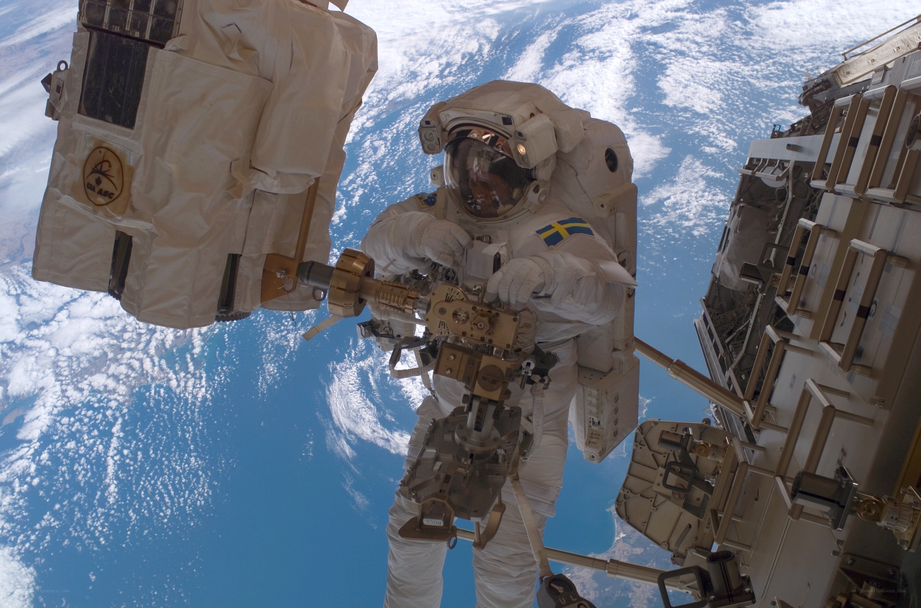 Astronaut on spacewalk