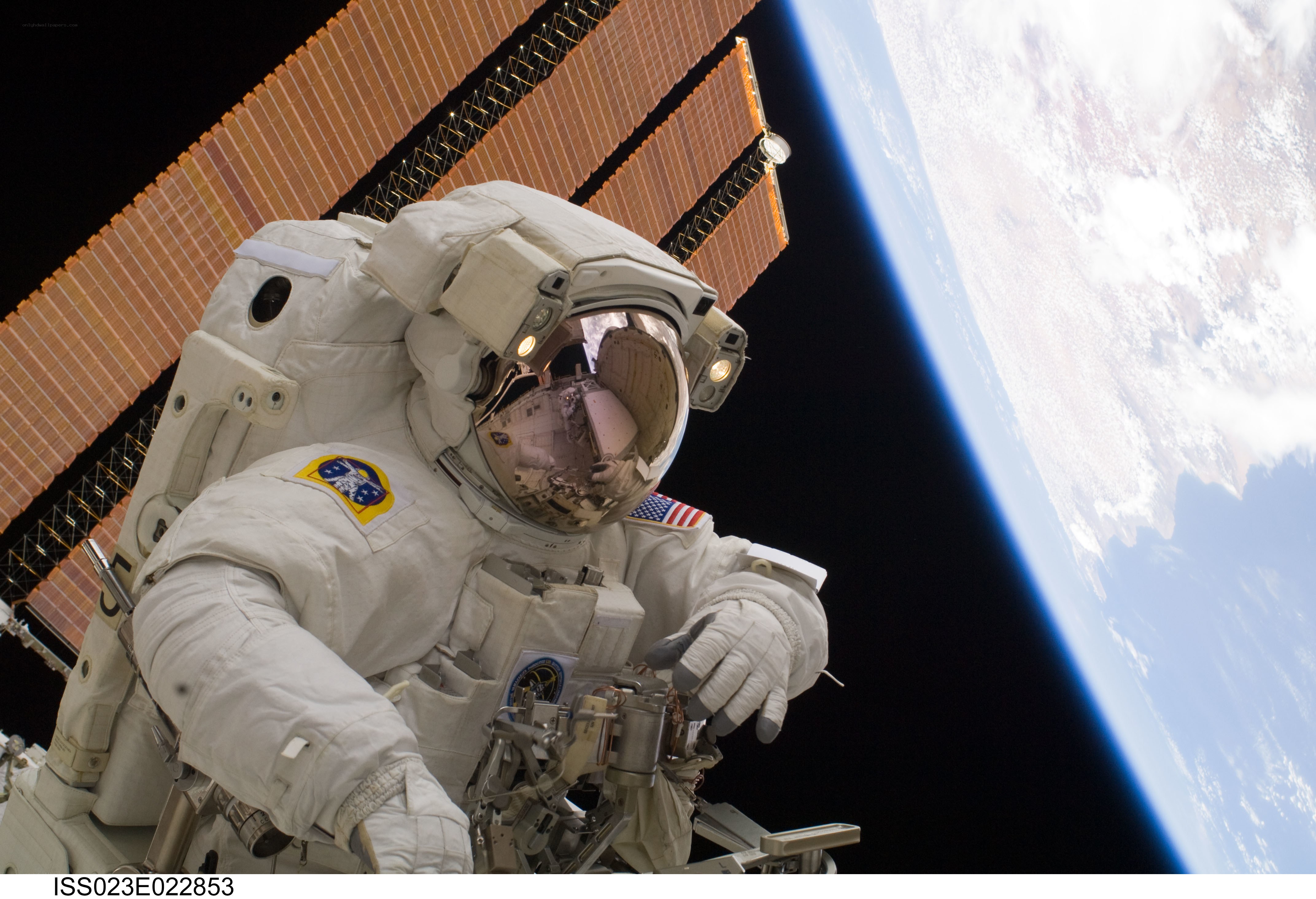 Astronaut on spacewalk