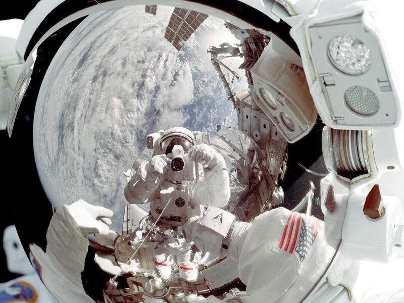 Astronaut on spacewalk