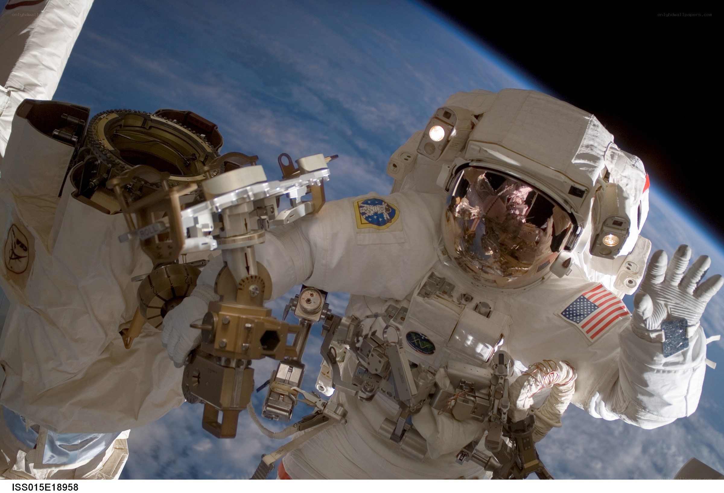 Astronaut on spacewalk