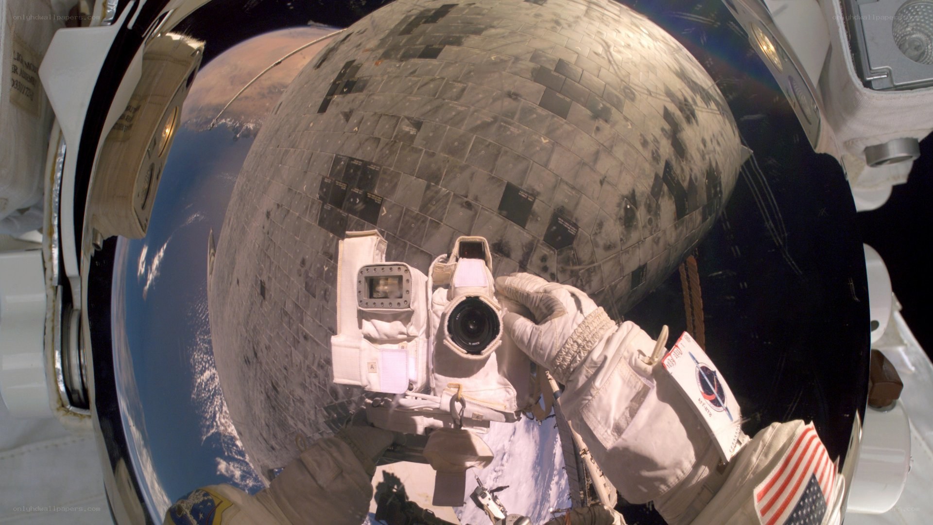 Astronaut on spacewalk