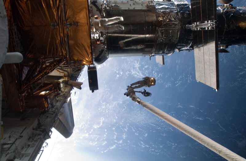 Astronaut on Spacewalk — Blue, Dramatic