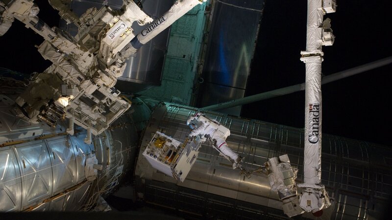 Astronaut on Spacewalk — White, Dramatic, Night, Photograph