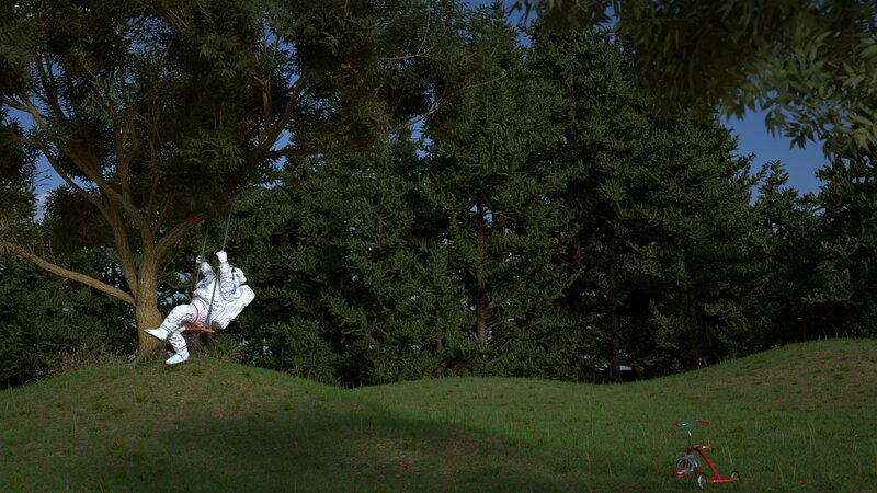 Astronaut on Swing