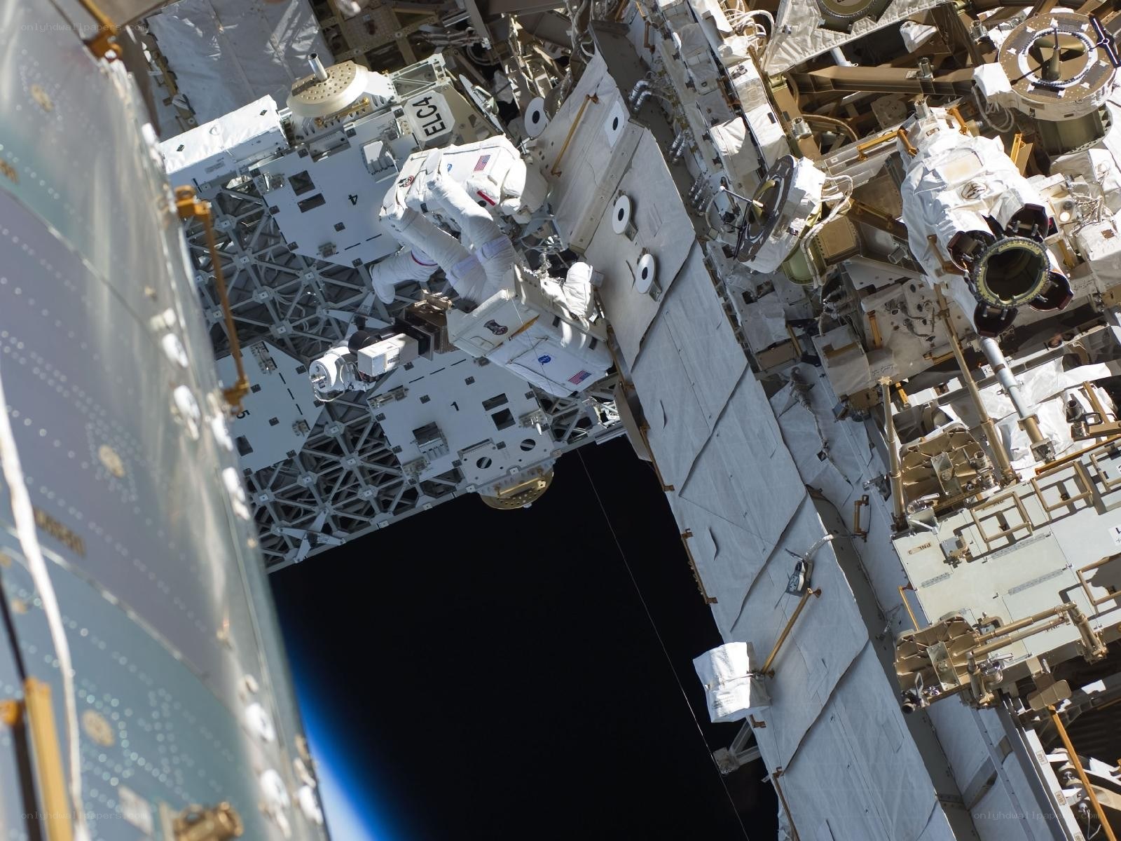 Astronaut performing spacewalk