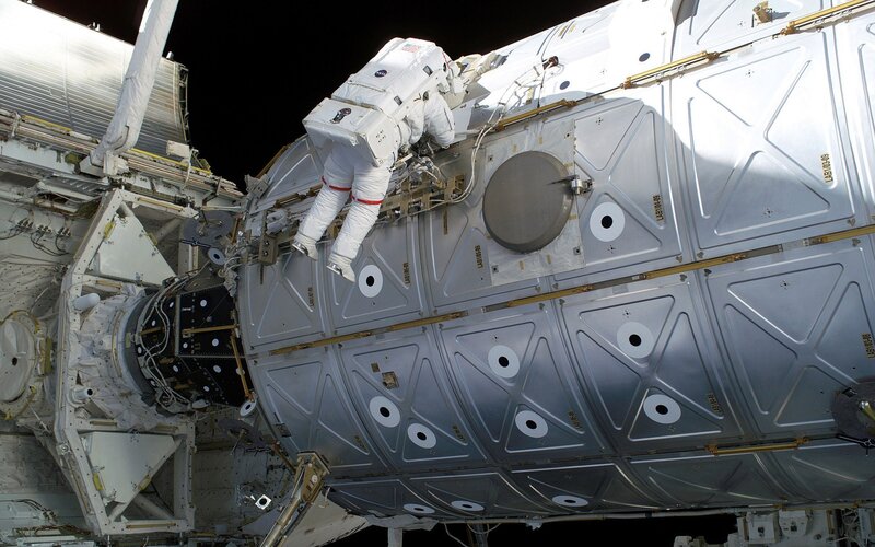 Astronaut performing spacewalk