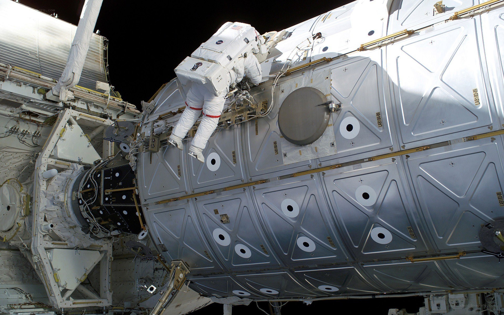 Astronaut performing spacewalk