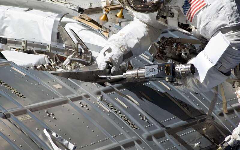 Astronaut performing spacewalk