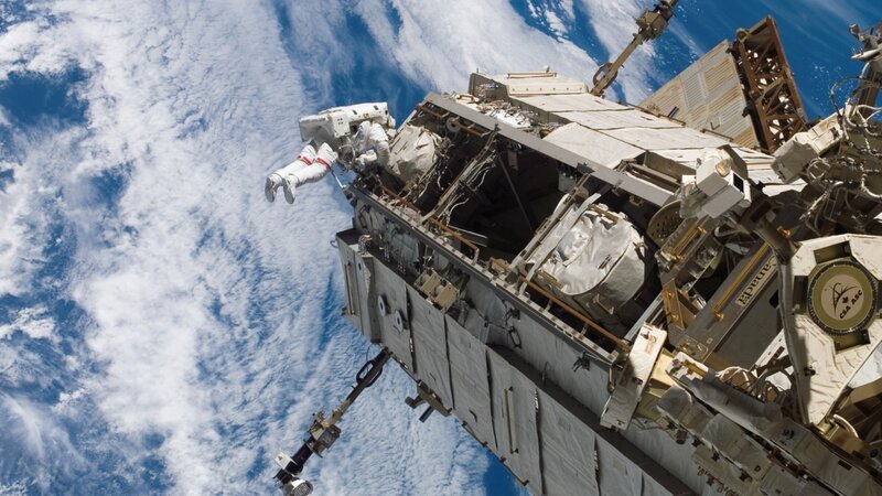 Astronaut performing spacewalk