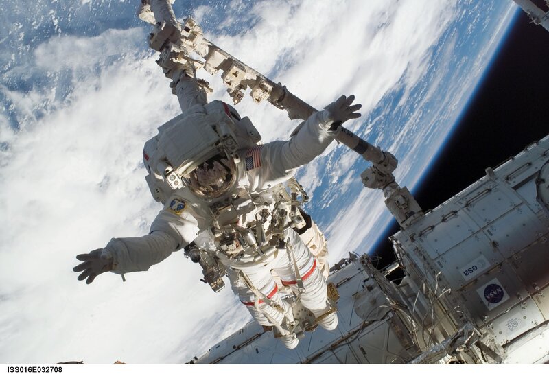 Astronaut performing spacewalk