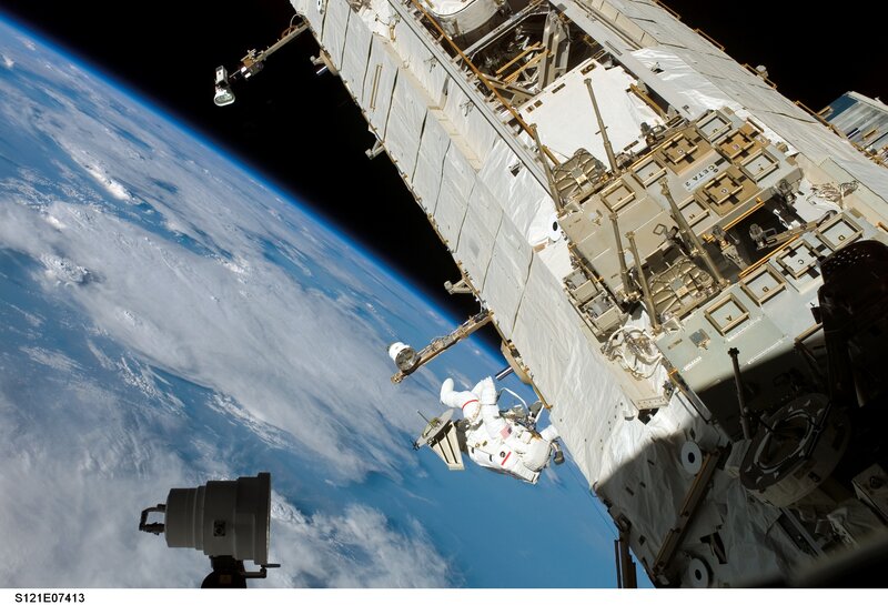 Astronaut performing spacewalk