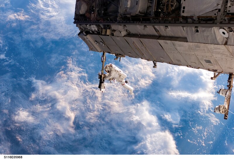 Astronaut performing spacewalk