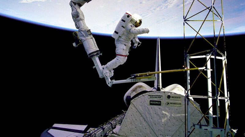Astronaut performing spacewalk