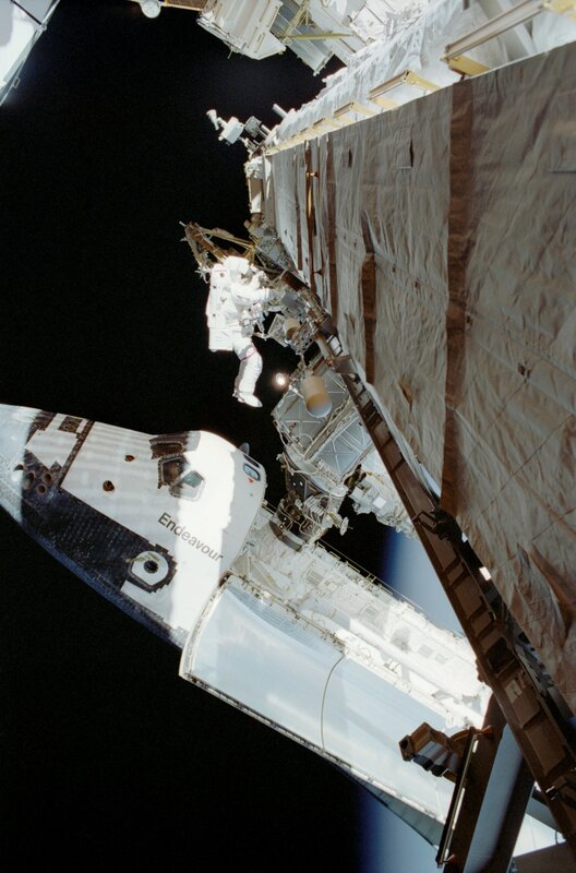 Astronaut performing spacewalk