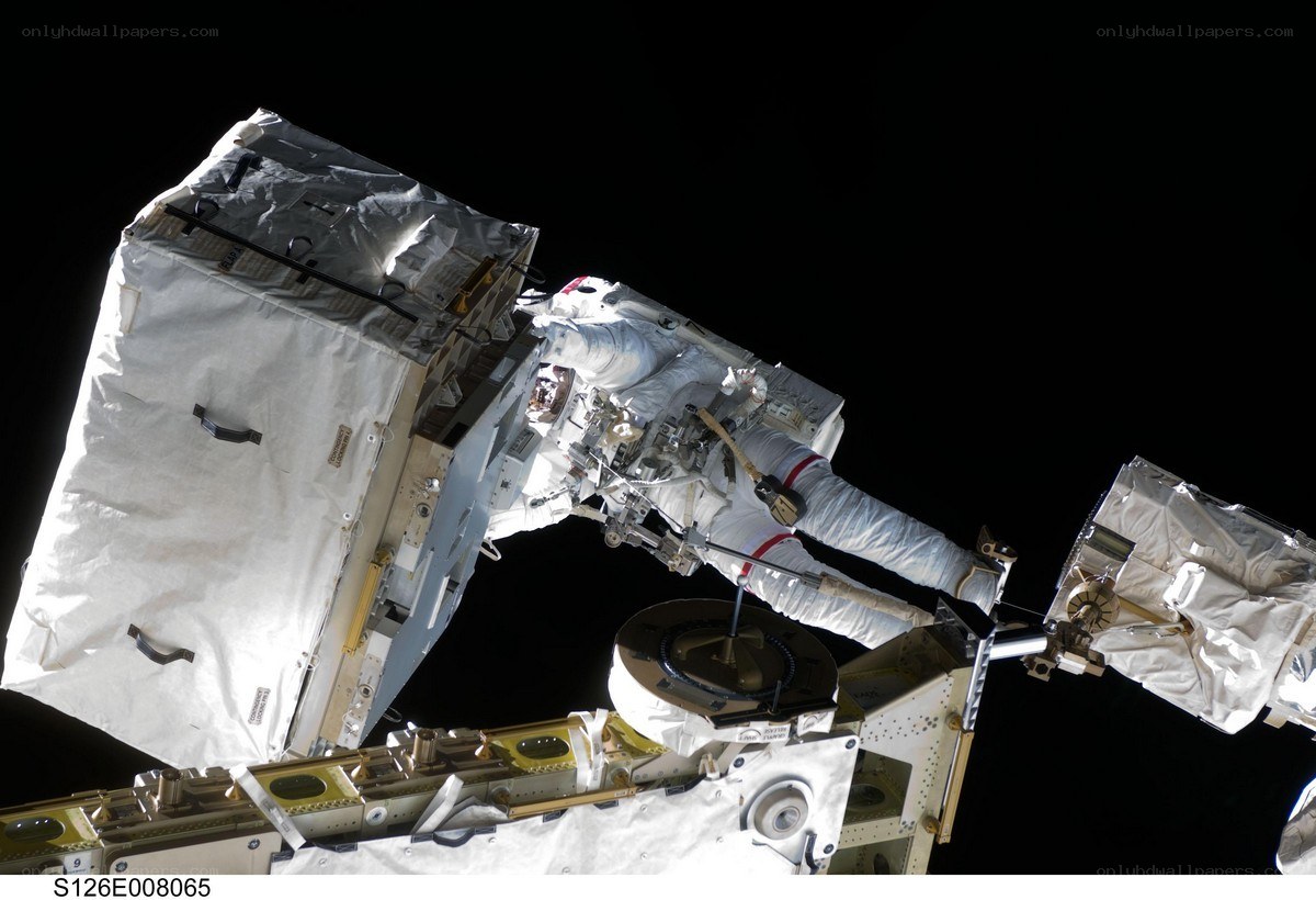 Astronaut performing spacewalk