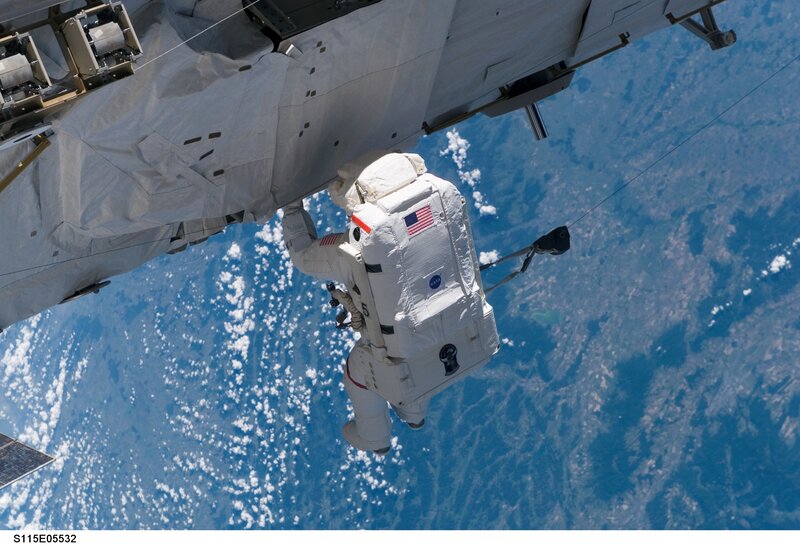 Astronaut performing spacewalk