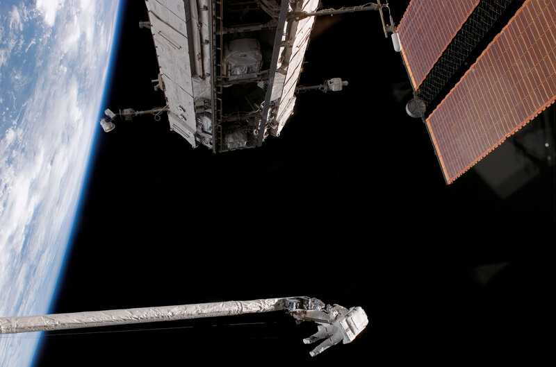 Astronaut performing spacewalk