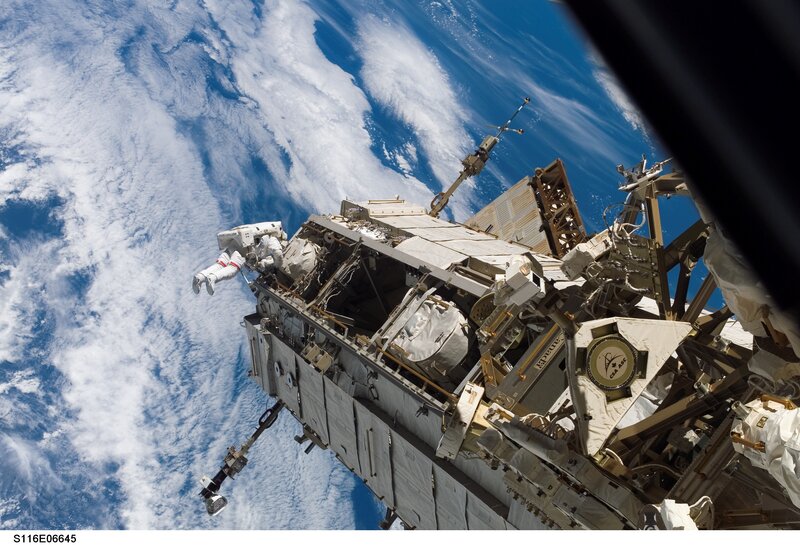 Astronaut performing spacewalk