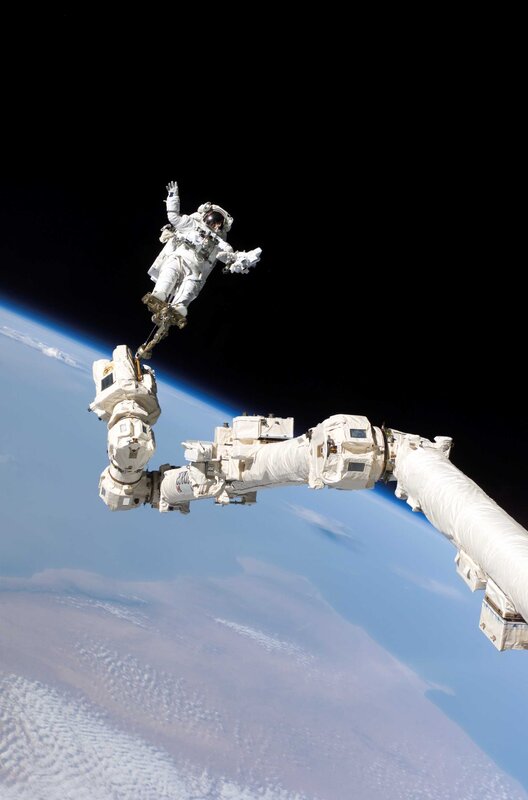 Astronaut performing spacewalk