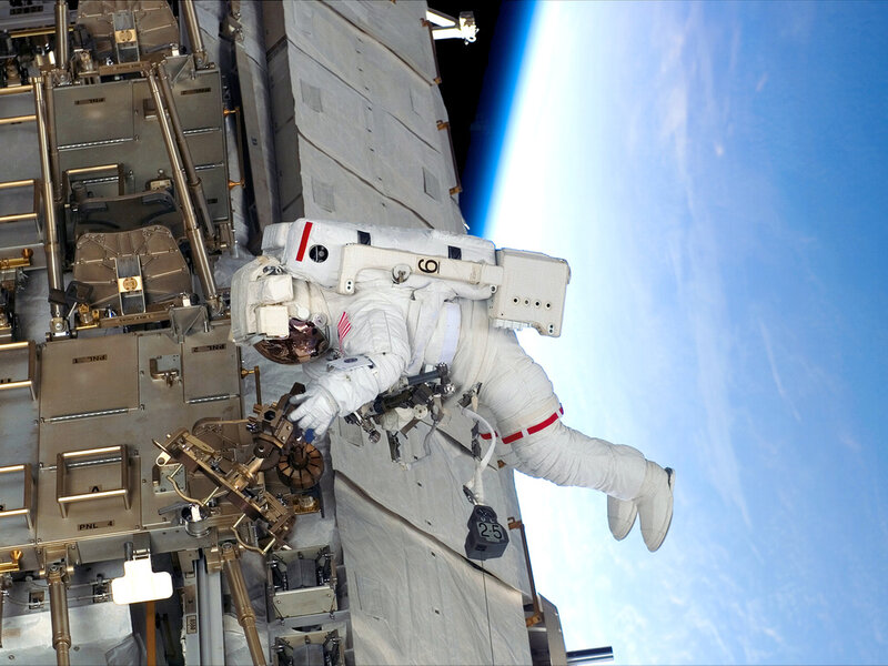 Astronaut performing spacewalk