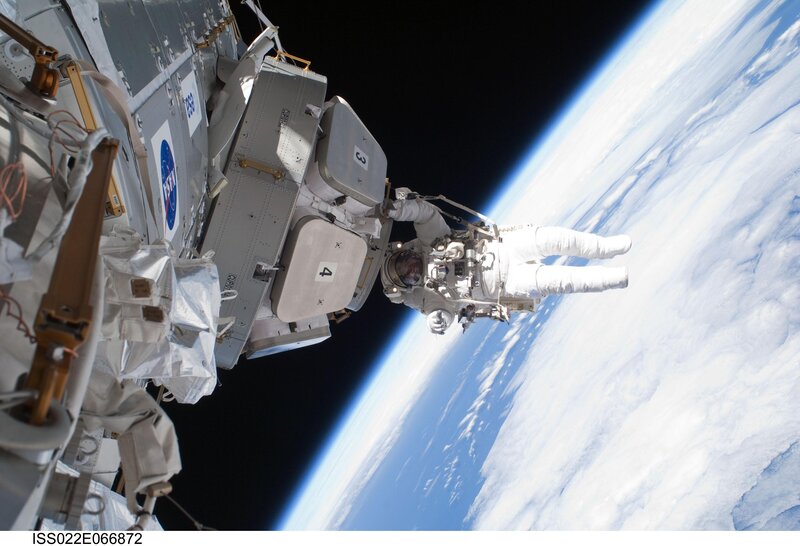 Astronaut performing spacewalk