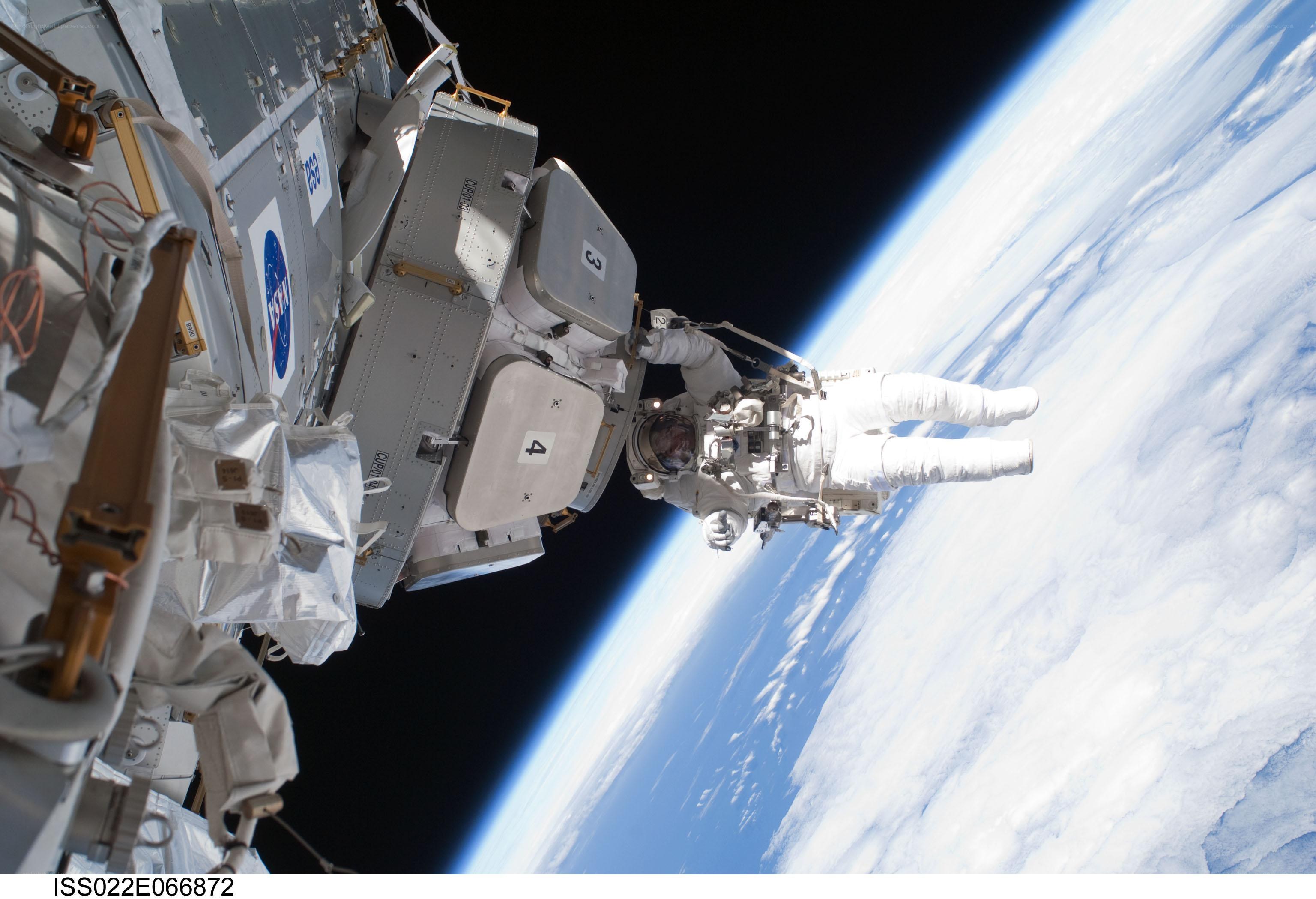 Astronaut performing spacewalk