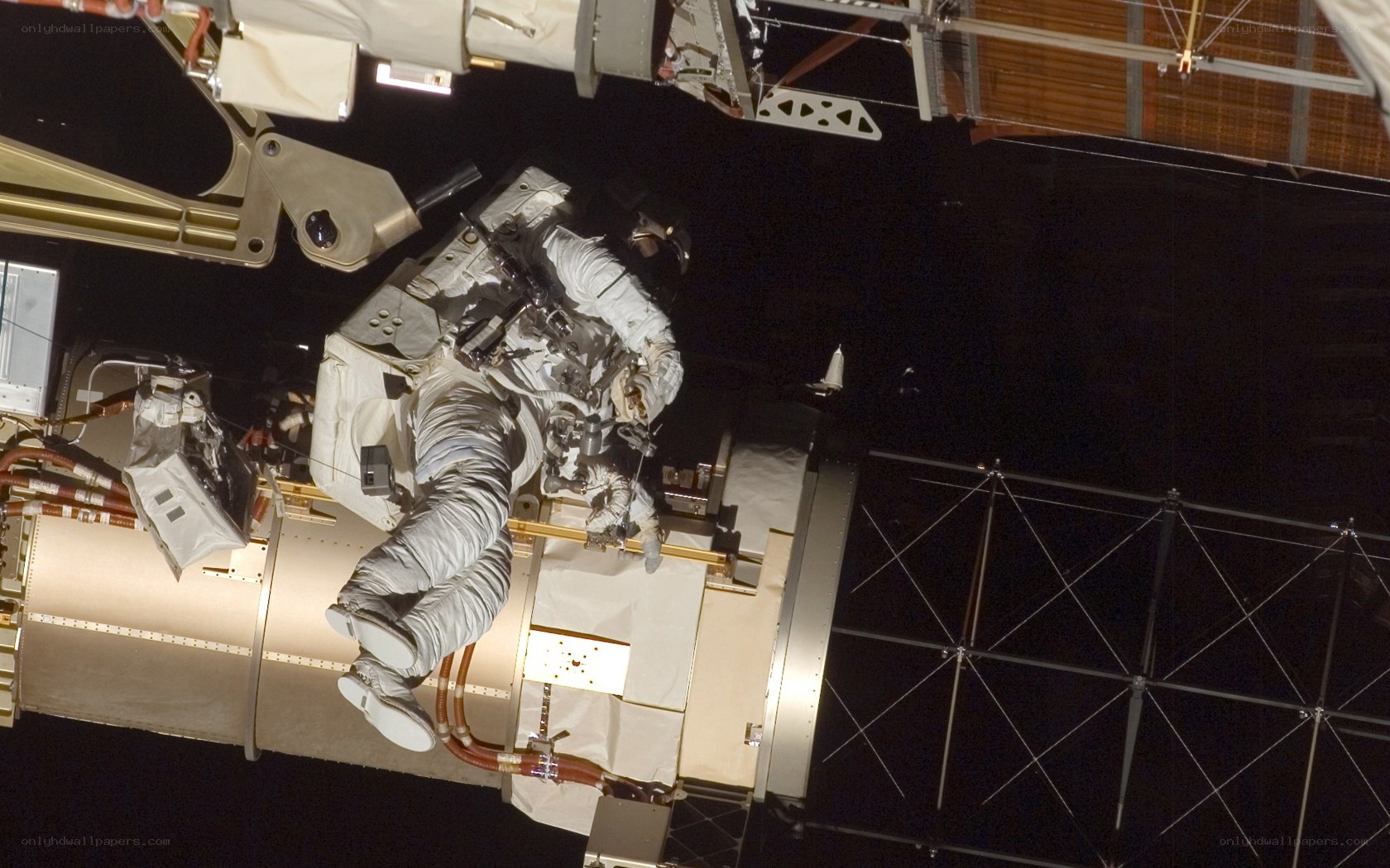 Astronaut performing spacewalk