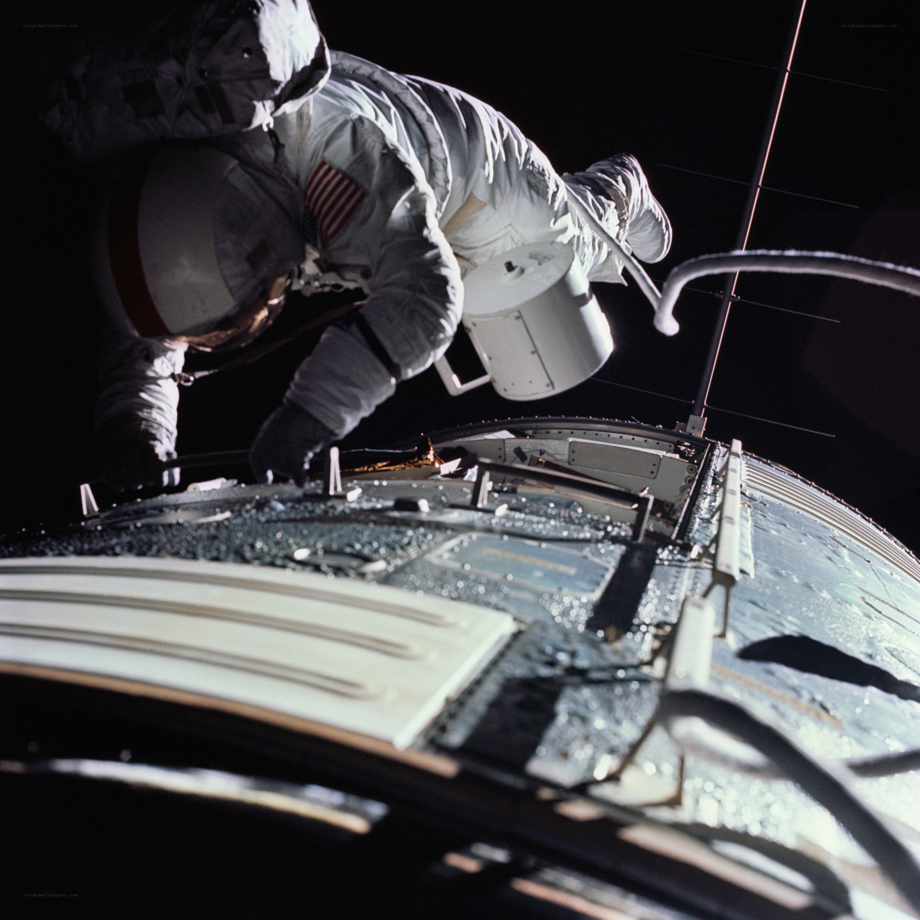 Astronaut performing spacewalk